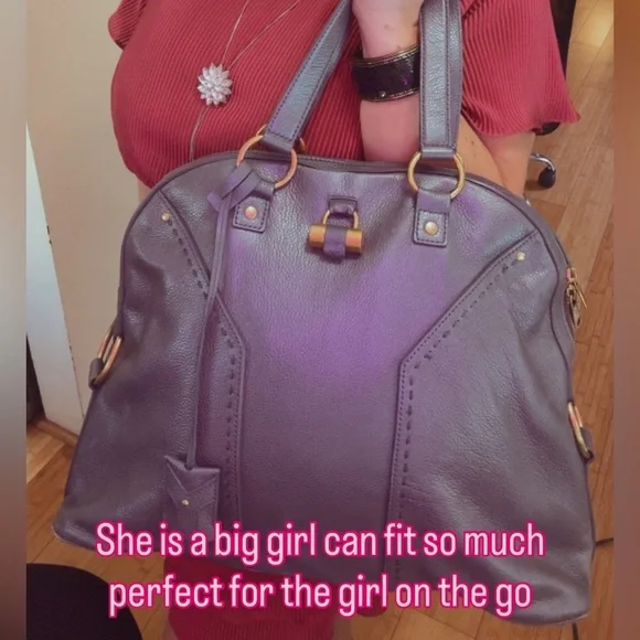 Authenticated YSL Muse bag Elegant Gray Leather Women's Bag - Picture 2 of 16